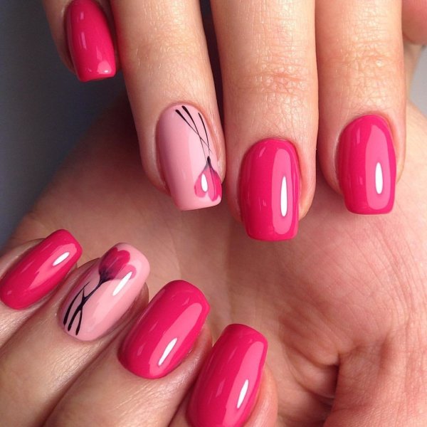 Шеллак коралловый френч