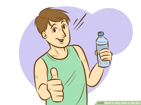 Человек пьет воду мультяшный