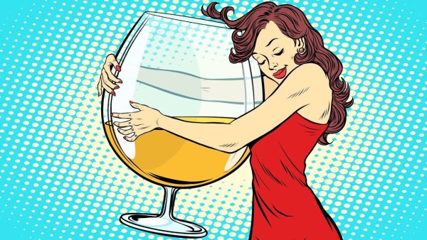 Девушка в бокале рисунок