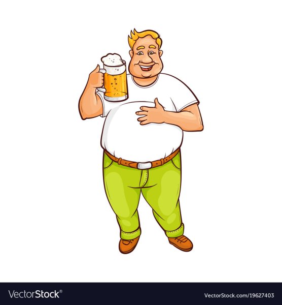 Мультяшный мужик с пивом