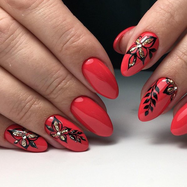 Ногти красные молодежные