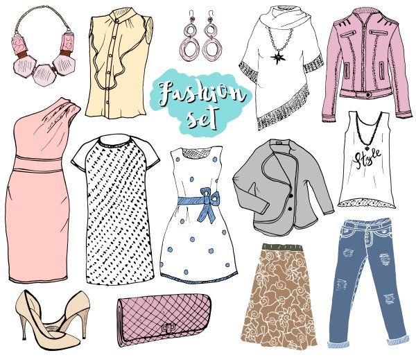 Рисунки одежды