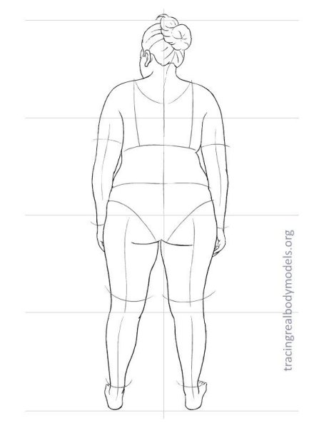 Набросок полной женской фигуры