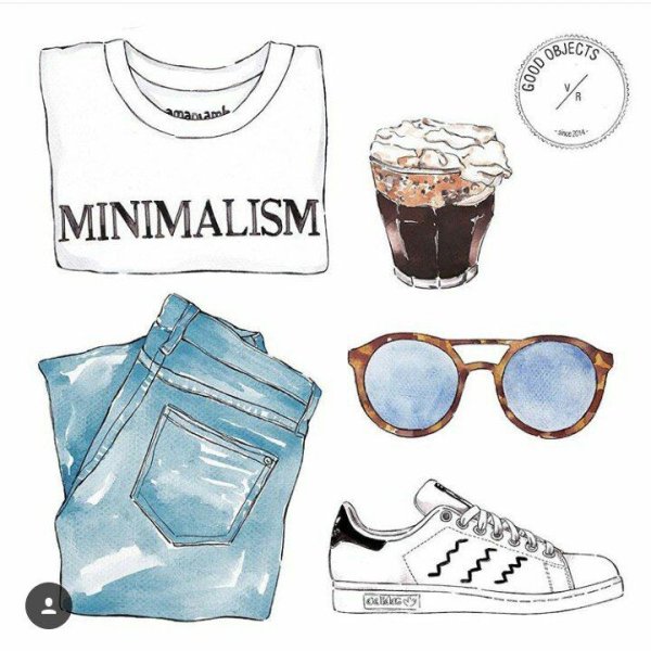 Нарисованная зимняя и летняя одежда модная