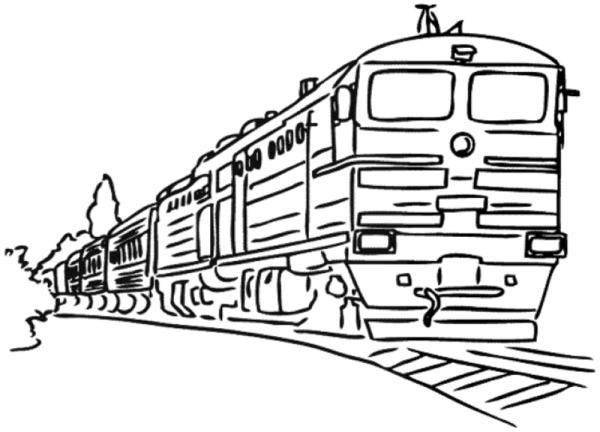 Поезд рисунок карандашом