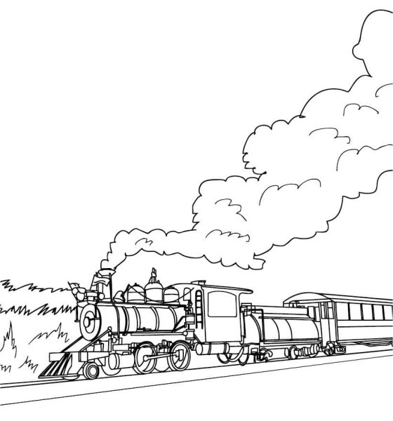 Железная дорога. Раскраска