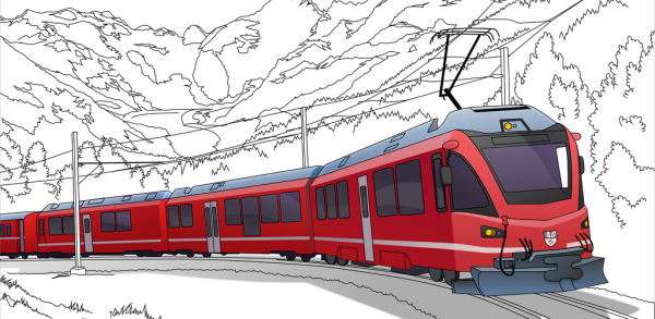 Электричка рисунок