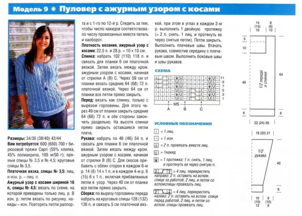Рисунок для свитера женского спицами