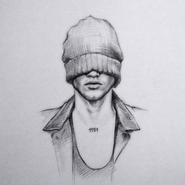 Рисунок парня карандашом