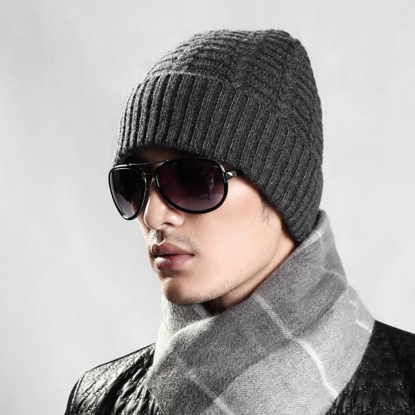 Шапка ушанка вязаная мужская