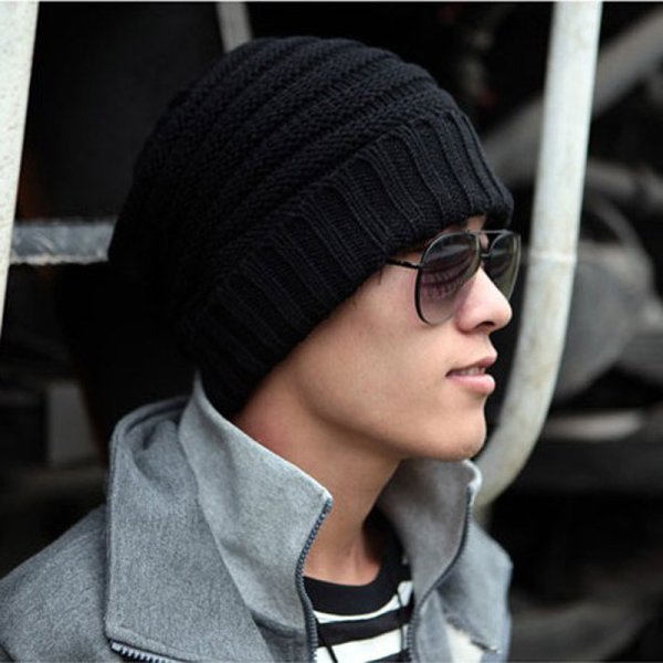 Мужская шапка бини с отворотом схема с описанием