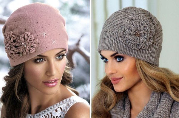 Элегантные вязаные шапки для женщин