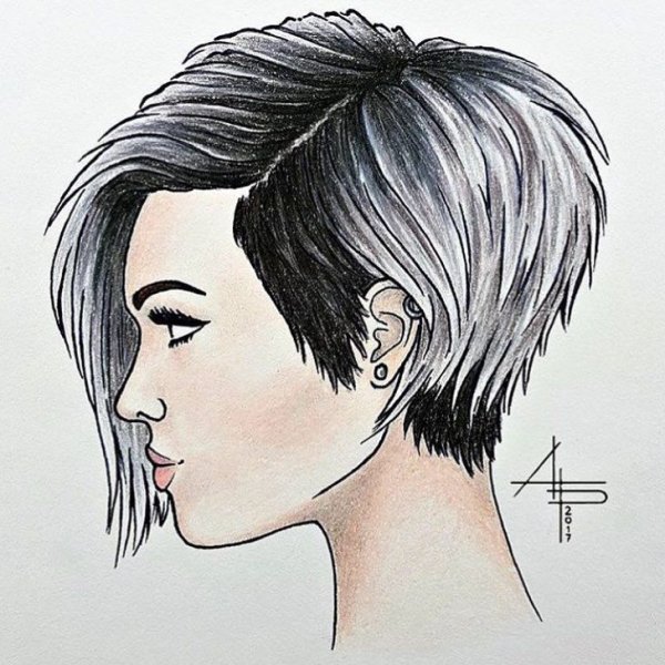 Современная стрижка рисунок