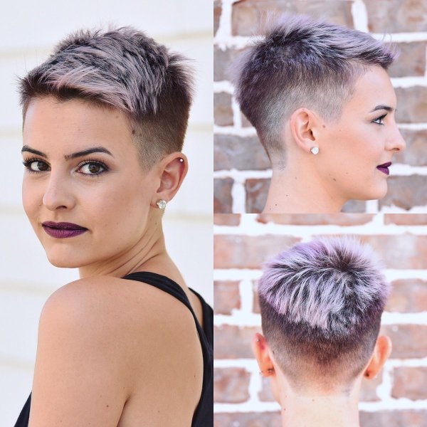 Короткие стрижки с узором женские