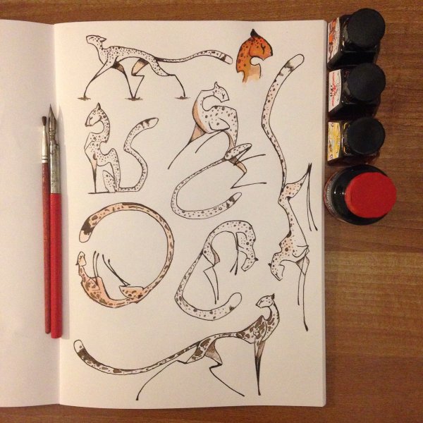 Рисунки чёрной ручкой