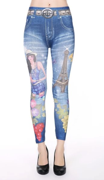 Джинсы разноцветные