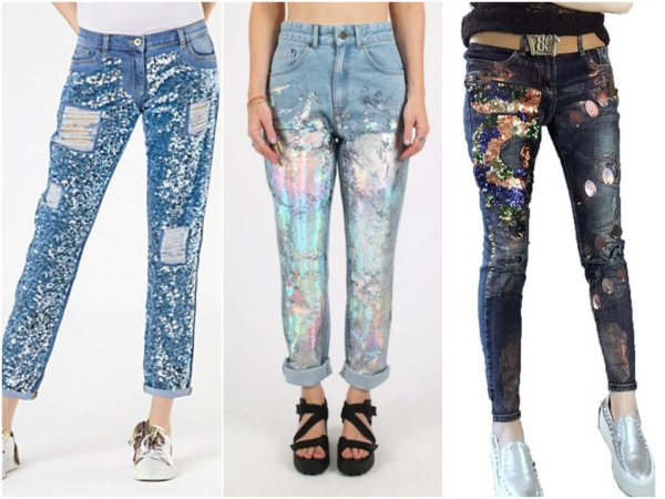 Джинсы с декором