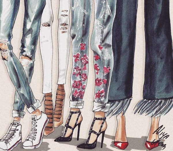 Джинсы карандашом