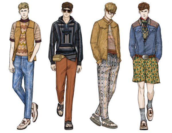 Спортивный стиль одежды зарисовка