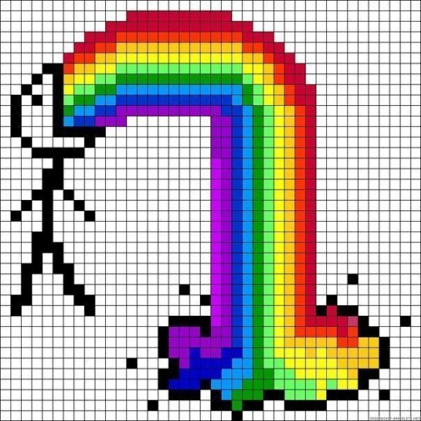 Рисунки по клеткам прикольные