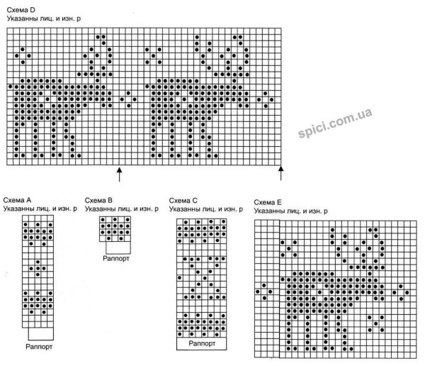 Узоры жаккард спицами схемы