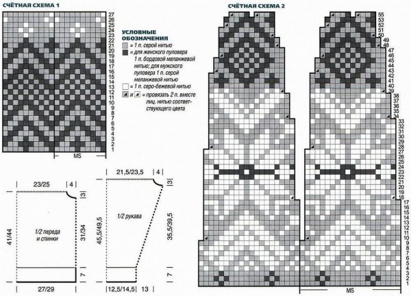 Схемы и модели вязания полуверов спицами для женщин