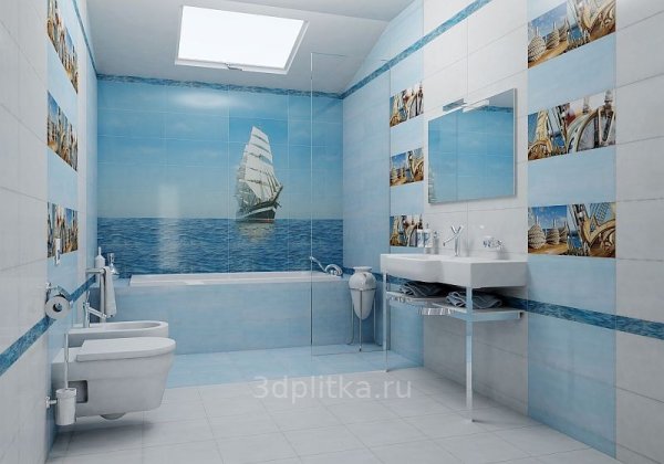 Крашеный кафель в ванной