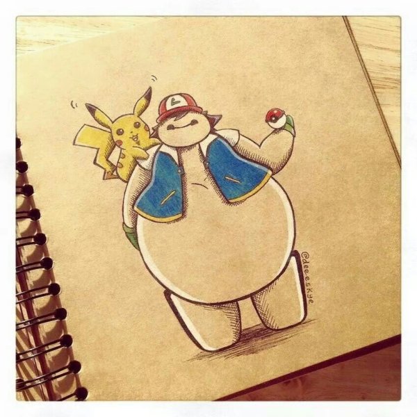 Мультяшные персонажи скетчбук