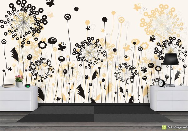 Узорные обои в интерьере