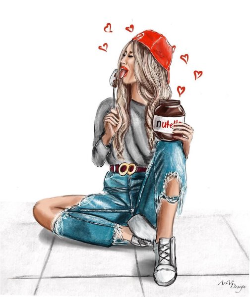 Нарисовать модную девочку