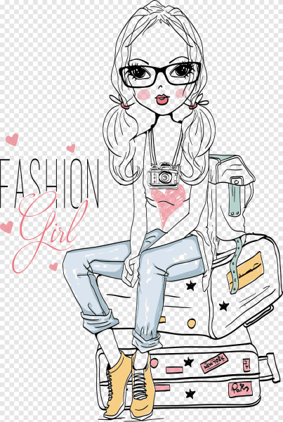 Стильная девочка рисунок
