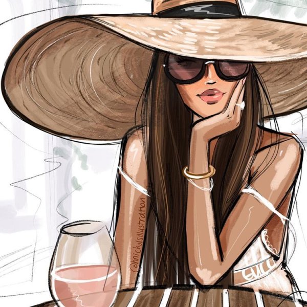 Стильная девушка рисунок