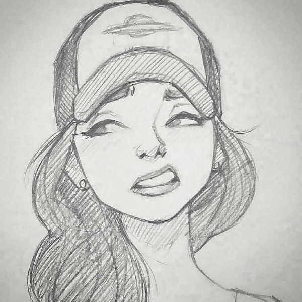 Рисунок девушки карандашом