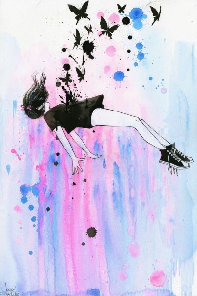 Рыбы цветными карандашами