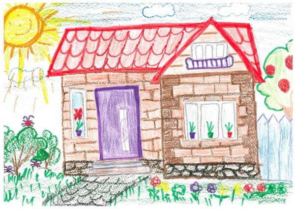 Детский рисунок домик