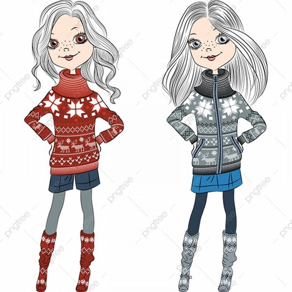 Нарисовать девочку в свитере