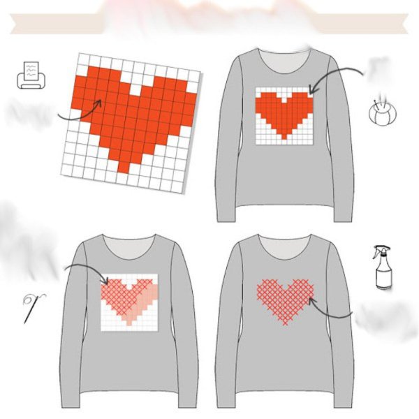 Вышивка крестом на свитере