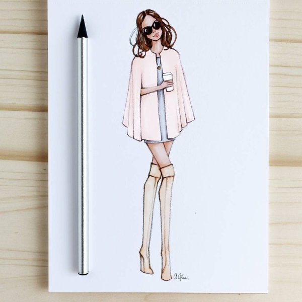 Зарисовки одежды в скетчбуке