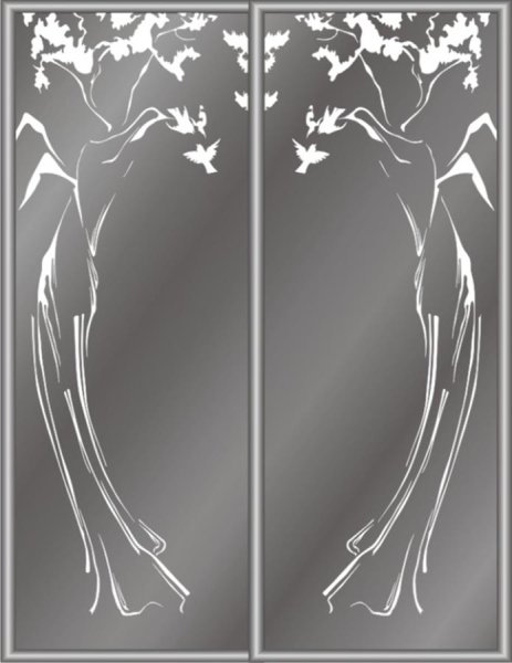 Пескоструйный рисунок на зеркале