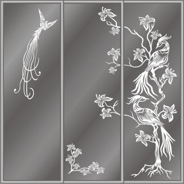 Пескоструй на зеркале ang p-2073