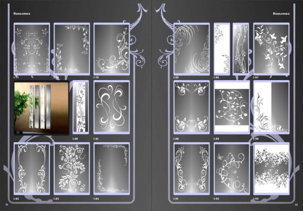 Пескоструйный рисунок на зеркале шкафа купе