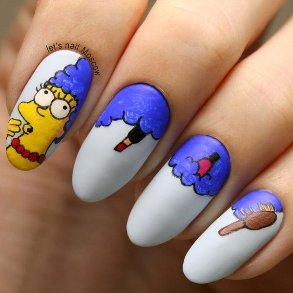 Маникюр с мардж симпсон
