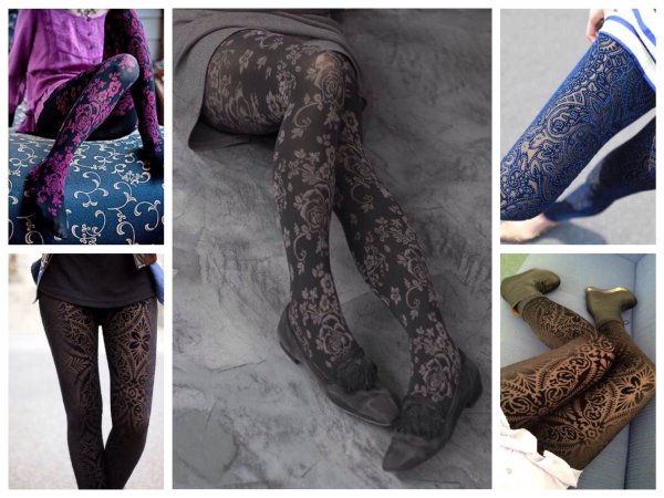 Ажурные колготки с чем носить