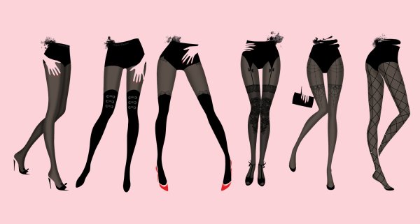 Капроновые колготки с чулками