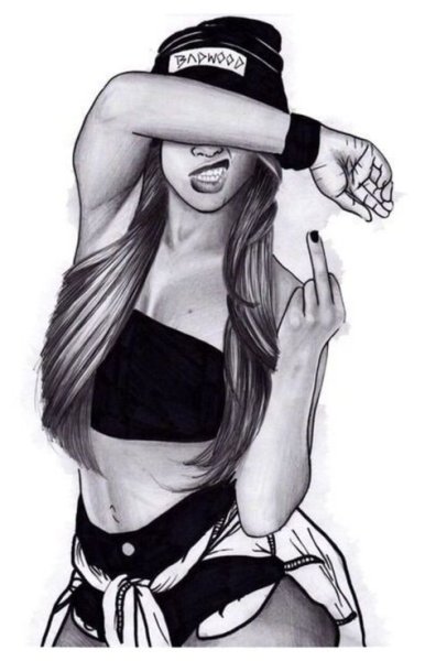 Нарисованные дерзкие девушки