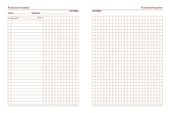 Надпись классный журнал