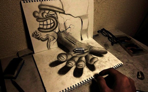 3д рисунки карандашом на бумаге