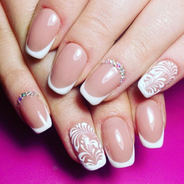 Маникюр синий френч