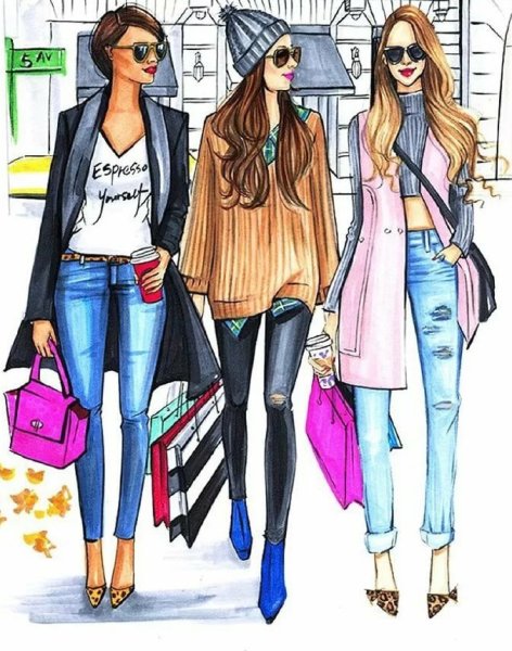 Стильная одежда для рисования девушек