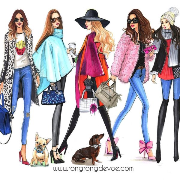 Модные иллюстрации шоппинг